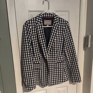 Banana Republic Black and White Plaid Blazer